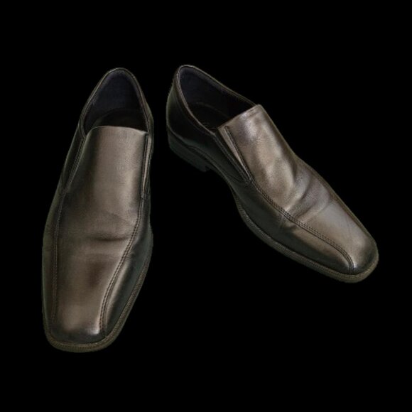 ECCO Men's Black Leather Slip-On Dress Shoes- Size 45 (US 11) - Picture 2 of 10